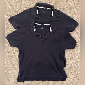 Pair of Boys Navy Lands End Polo Shirts. Size M